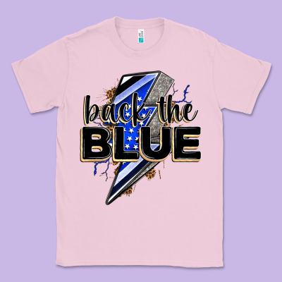 Back The Blue With Lightning Bolt Classic Tee Designed By Zillion Design Studio