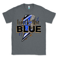 Charcoal Heather back the blue with lightning bolt Classic Tee - Zillion Design Studio