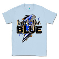 Dusty Blue back the blue with lightning bolt Classic Tee - Zillion Design Studio
