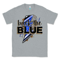 Heather Grey back the blue with lightning bolt Classic Tee - Zillion Design Studio
