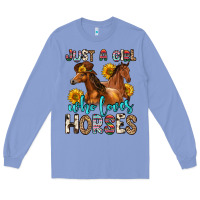 Colony Blue just a girl who loves horses Long Sleeve Tee - Zillion Design Studio