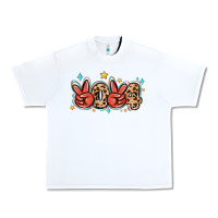 White 2024 stars and leopard Urban Heavy Tee - MaliasSmallBusiness