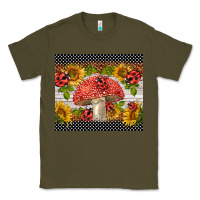 Army Green ladybug mushrooms Classic Tee - BarkalooDesign