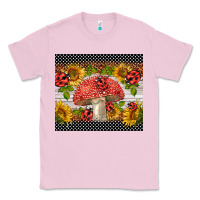 Bubblegum Pink ladybug mushrooms Classic Tee - BarkalooDesign