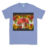 Colony Blue ladybug mushrooms Classic Tee - BarkalooDesign