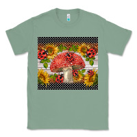 Sage ladybug mushrooms Classic Tee - BarkalooDesign