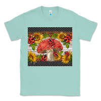 Seafoam ladybug mushrooms Classic Tee - BarkalooDesign