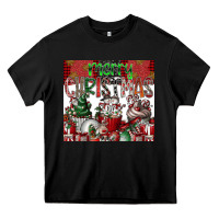 Black merry Christmas Heavy Core Tee - CowhideDigitalArt