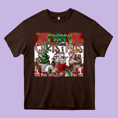 Merry Christmas Heavy Core Tee Designed By Cowhidedigitalart
