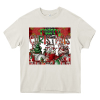 Cream merry Christmas Heavy Core Tee - CowhideDigitalArt
