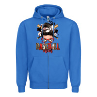 True Royal baseball mom messy bun Zipper Hoodie - Zillion Design Studio