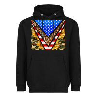 Black american sunflower and camouflage Heavyweight Hoodie - AdoDesignShop