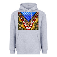 Heather Grey american sunflower and camouflage Heavyweight Hoodie - AdoDesignShop