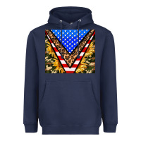 Navy american sunflower and camouflage Heavyweight Hoodie - AdoDesignShop