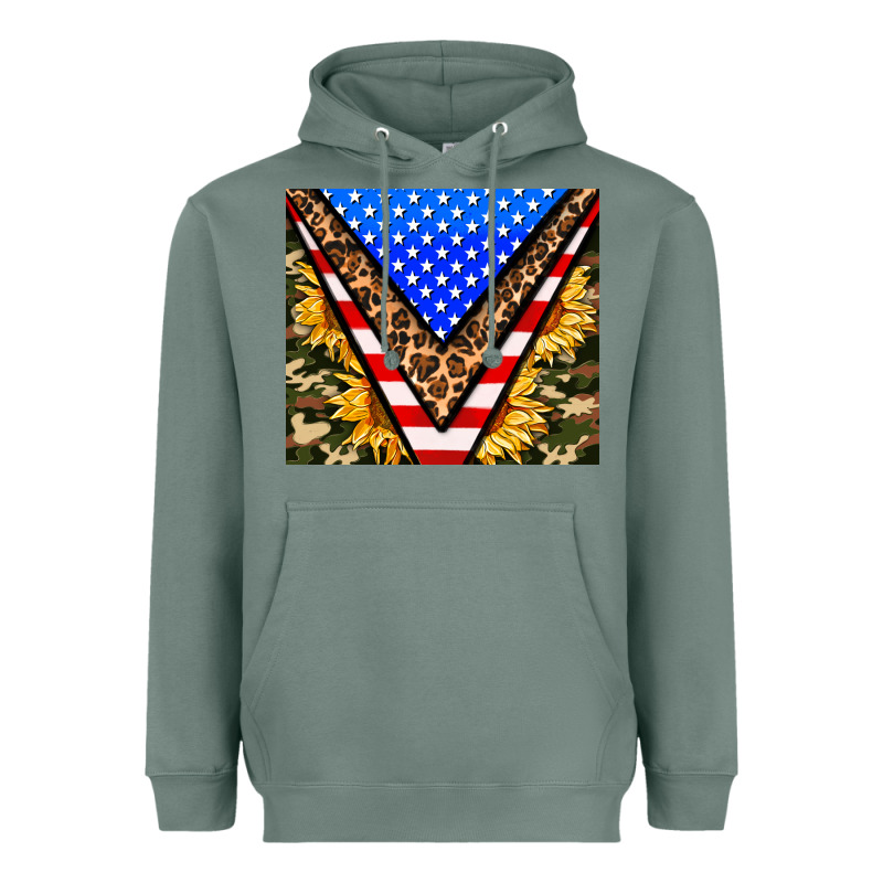 American Sunflower And Camouflage Heavyweight Hoodie by AdoDesignShop | Teevron