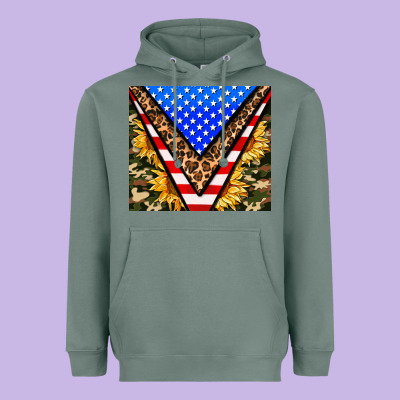 American Sunflower And Camouflage Heavyweight Hoodie Designed By Adodesignshop