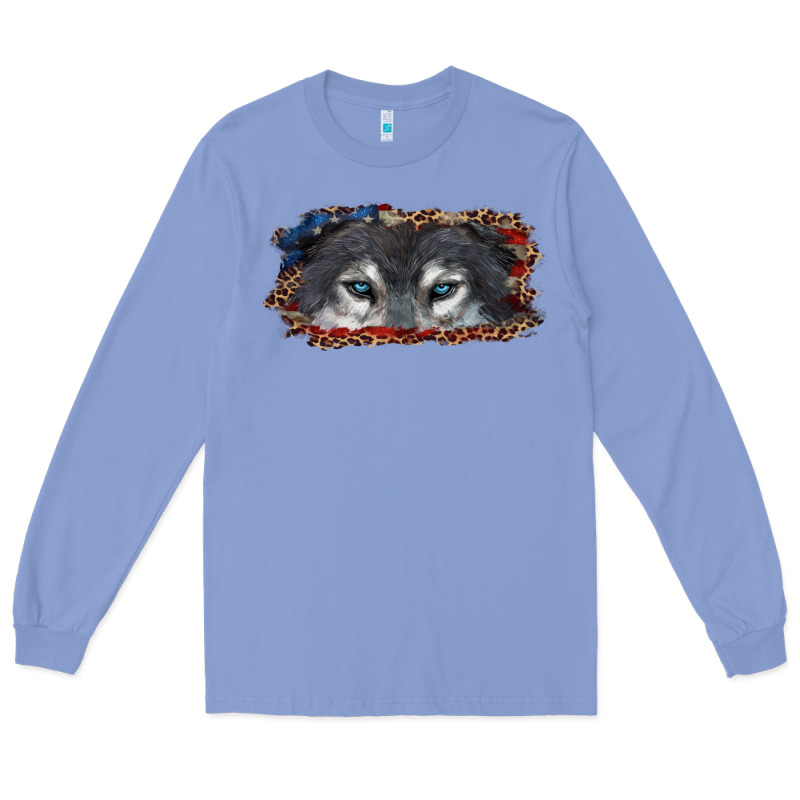Wolf Eyes American Flag Long Sleeve Tee by RanaPortraitStore | Teevron