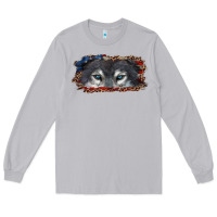 Moon Dust wolf eyes american flag Long Sleeve Tee - RanaPortraitStore