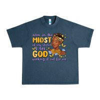 Midnight Navy even in the midst of my storm i see god working it Urban Heavy Tee - MaliasSmallBusiness