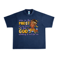 Navy even in the midst of my storm i see god working it Urban Heavy Tee - MaliasSmallBusiness