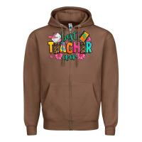 Chestnut best teacher ever Zipper Hoodie - Zillion Design Studio