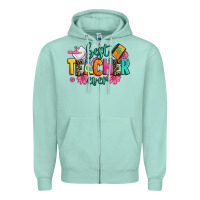 Seafoam best teacher ever Zipper Hoodie - Zillion Design Studio
