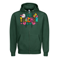 Sports Green best teacher ever Zipper Hoodie - Zillion Design Studio