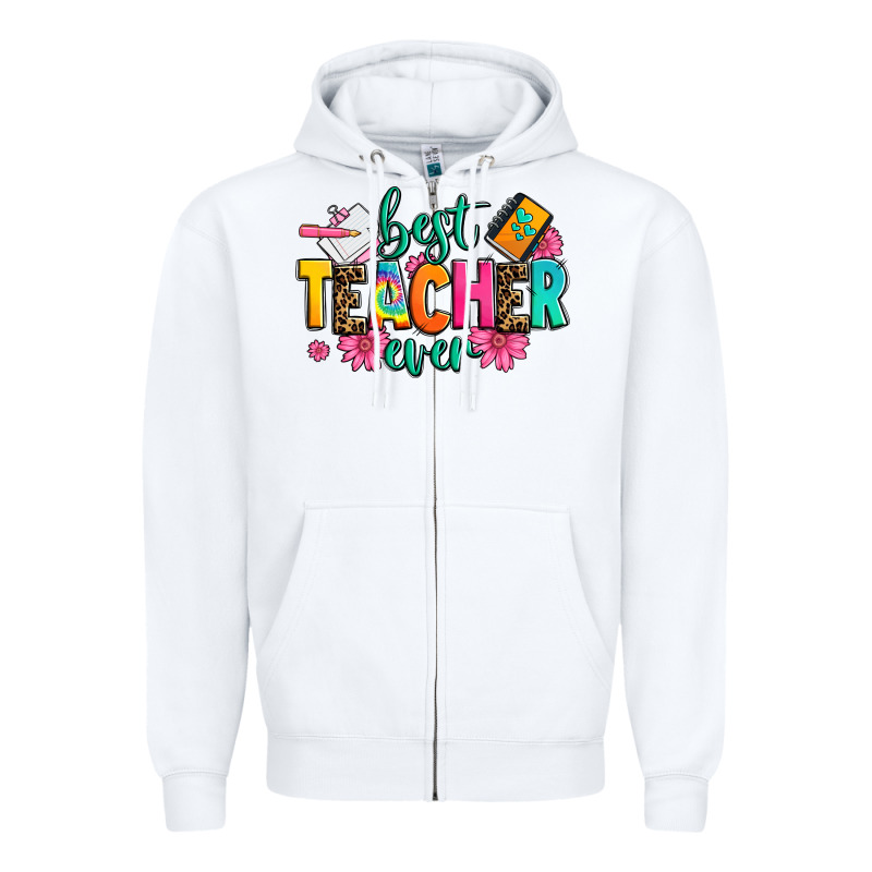 Best Teacher Ever Zipper Hoodie by Zillion Design Studio | Teevron