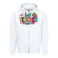 White best teacher ever Zipper Hoodie - Zillion Design Studio