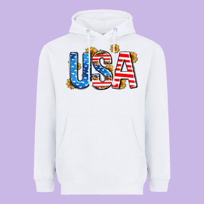 Usa Sunflower Heavyweight Hoodie Designed By Adodesignshop
