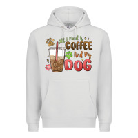 Dove Grey all i need is coffee and my dog Premium Hoodie - MaliasSmallBusiness
