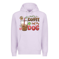 Lilac all i need is coffee and my dog Premium Hoodie - MaliasSmallBusiness