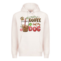 Pale Pink all i need is coffee and my dog Premium Hoodie - MaliasSmallBusiness