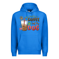 True Royal all i need is coffee and my dog Premium Hoodie - MaliasSmallBusiness