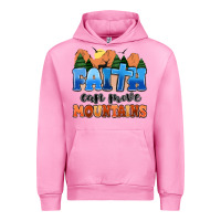 Fuchsia Pink faith can move mountains Urban Hoodie - MaliasSmallBusiness