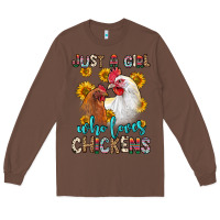 Chestnut just a girl who loves chickens Long Sleeve Tee - Zillion Design Studio