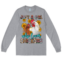 Heather Grey just a girl who loves chickens Long Sleeve Tee - Zillion Design Studio