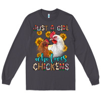 Smoke just a girl who loves chickens Long Sleeve Tee - Zillion Design Studio