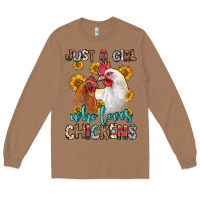 Toasted Coconut just a girl who loves chickens Long Sleeve Tee - Zillion Design Studio