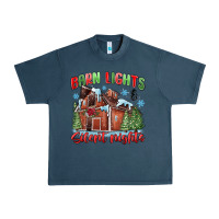 Midnight Navy barn lights and silent nights Urban Heavy Tee - MaliasSmallBusiness
