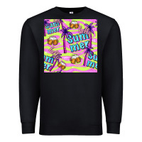 Black hello summer and beer seamless pattern Premium Sweatshirt - BundleAndBundleShop