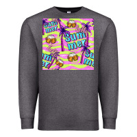 Charcoal Heather hello summer and beer seamless pattern Premium Sweatshirt - BundleAndBundleShop