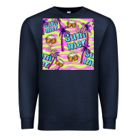 Navy hello summer and beer seamless pattern Premium Sweatshirt - BundleAndBundleShop
