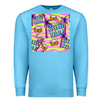 Ocean Blue hello summer and beer seamless pattern Premium Sweatshirt - BundleAndBundleShop