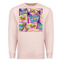Pale Pink hello summer and beer seamless pattern Premium Sweatshirt - BundleAndBundleShop