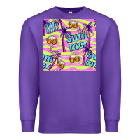 Purple hello summer and beer seamless pattern Premium Sweatshirt - BundleAndBundleShop