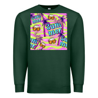 Sports Green hello summer and beer seamless pattern Premium Sweatshirt - BundleAndBundleShop
