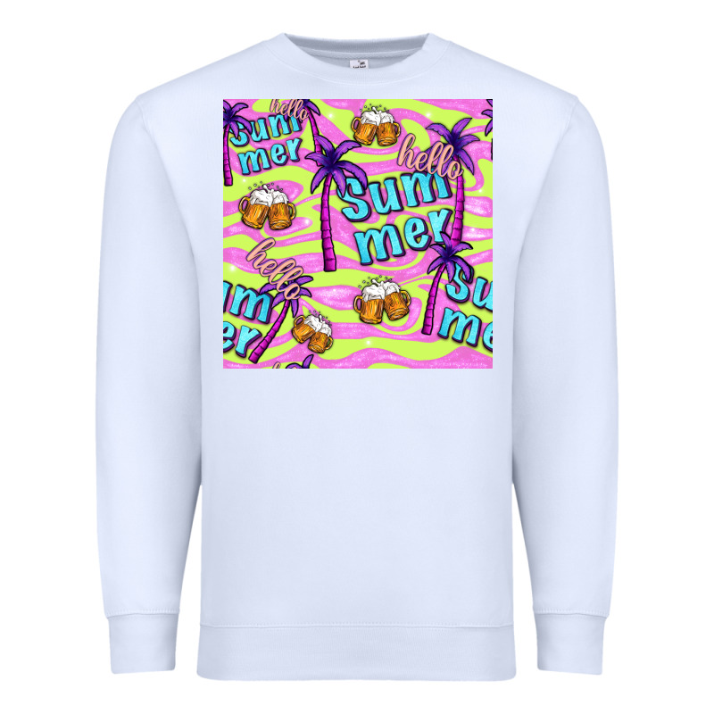 Hello Summer And Beer Seamless Pattern Premium Sweatshirt by BundleAndBundleShop | Teevron