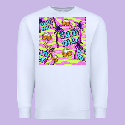 Hello Summer And Beer Seamless Pattern Premium Sweatshirt Designed By Bundleandbundleshop