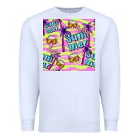 White hello summer and beer seamless pattern Premium Sweatshirt - BundleAndBundleShop